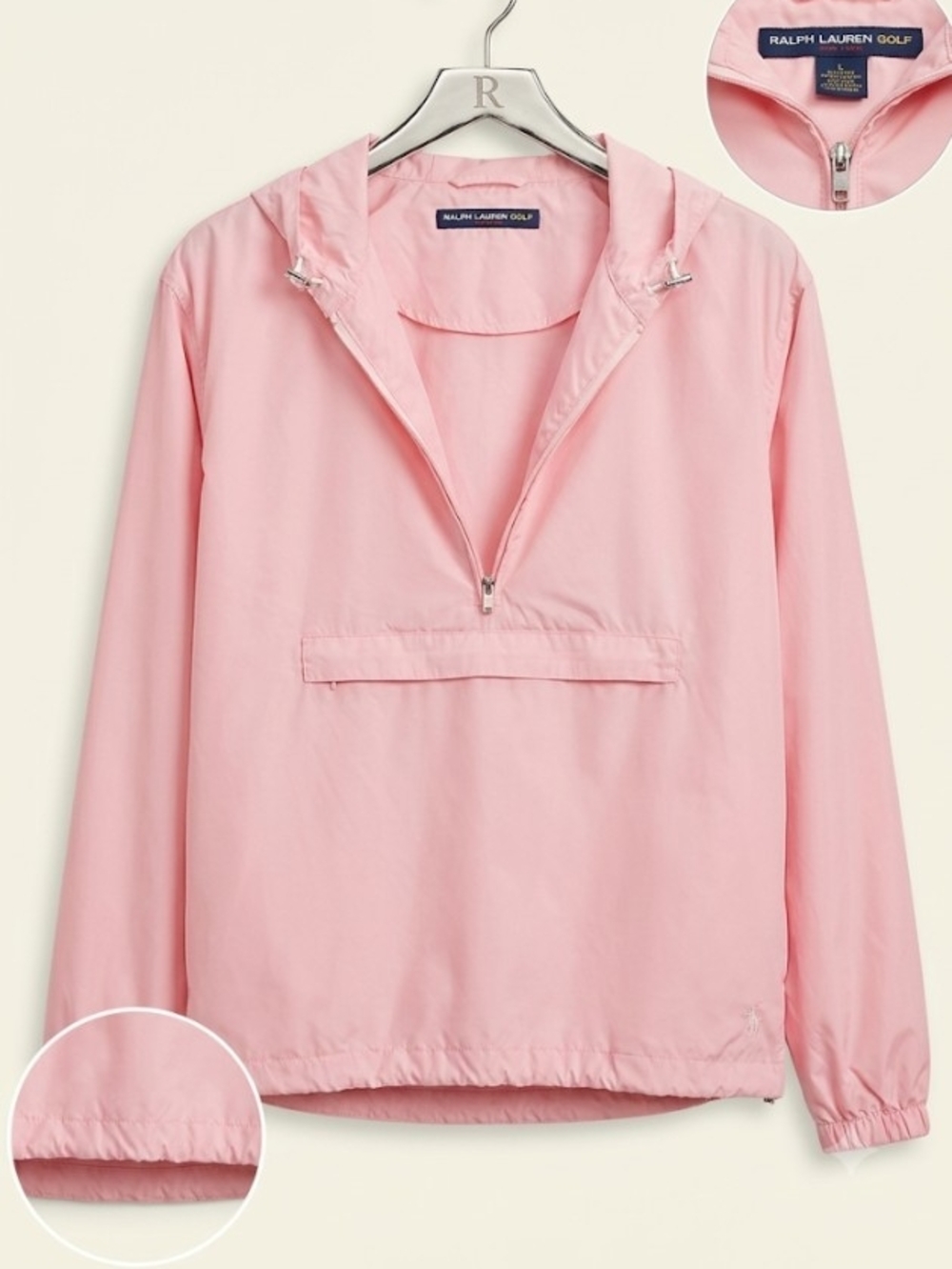 Vintage 90's Ralph Lauren Golf Pink Pullover Windbreaker (Sz L) Classic Legacy